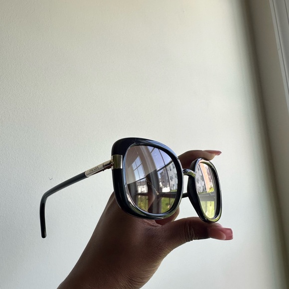 PRADA Womens Black & Gold Square frame shades SPR04W - Picture 2 of 10